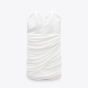 Zara white strapless mini dress